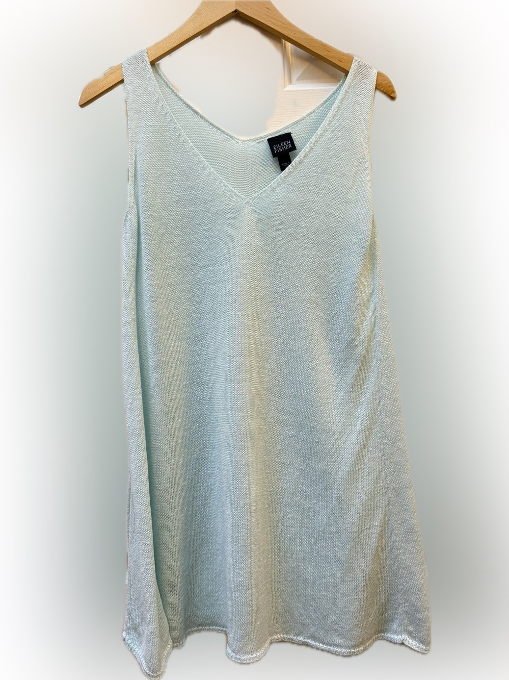 EILEEN FISHER Linen knit sleeveless trapeze tank top